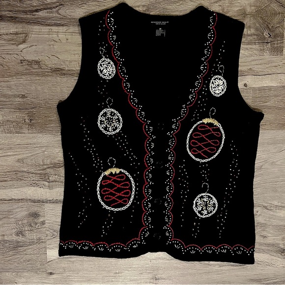 Christmas Holiday Sweater Vest REFERENCE POINT NEW YORK Size Medium Fest… - Picture 1 of 13